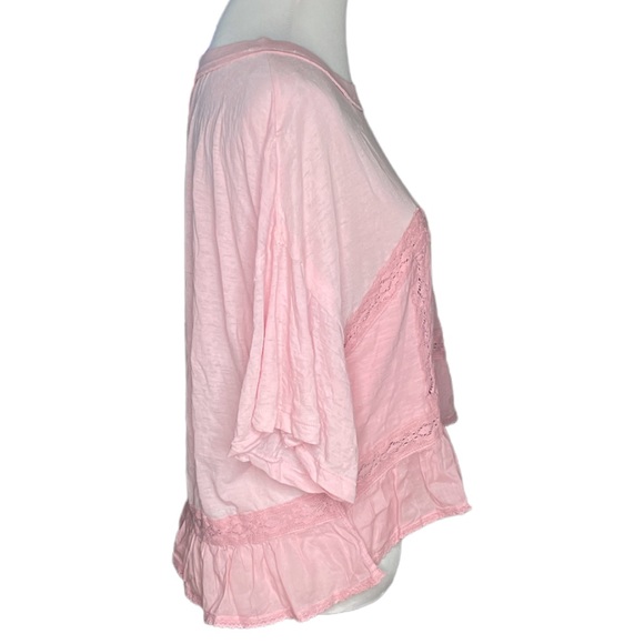Free People Fall in Love Tee Top Blush Pink Size Large - Picture 3 of 8